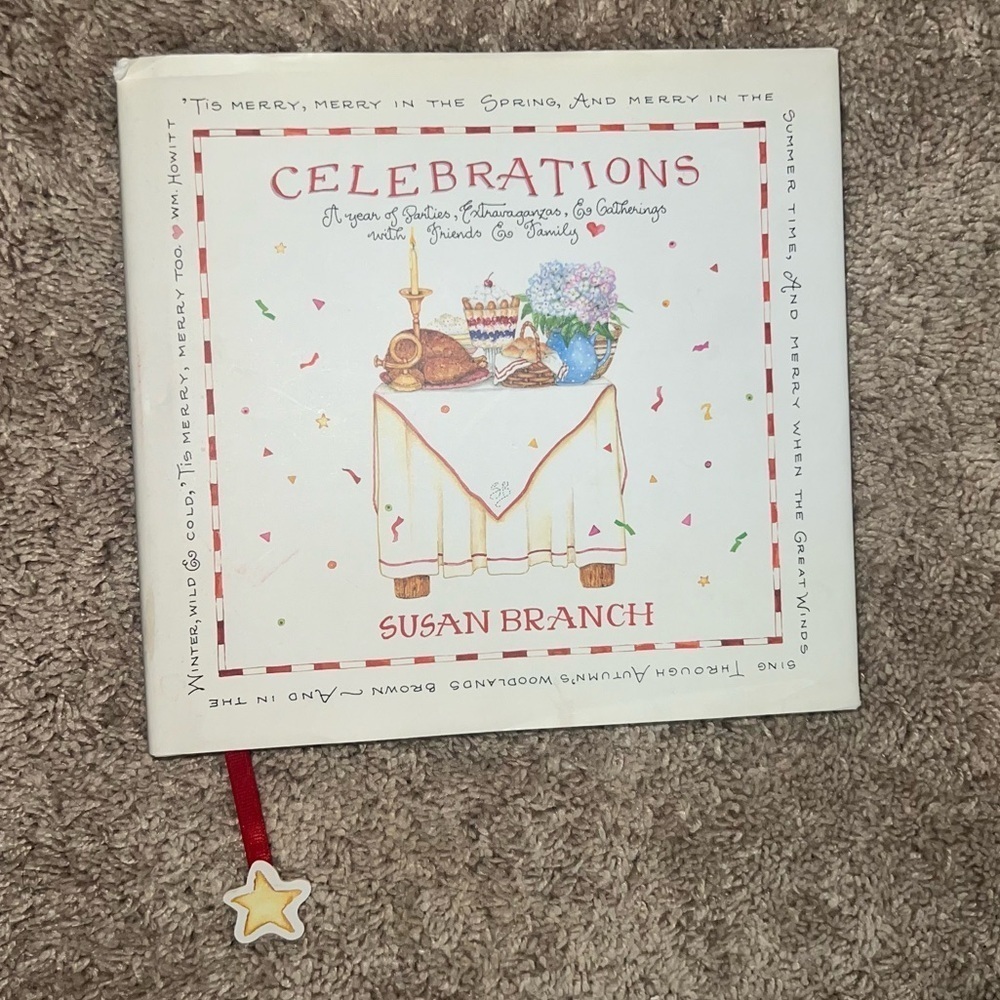 Susan Branch Celebrations Keepsake Book with Ribbon Bookmark